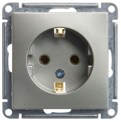 Розетка 1-м СП W59 16А IP20 с заземл. без защ. шторок механизм шампань SE RS16-154-4-86