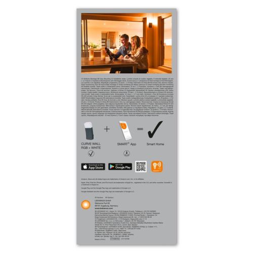 Светильник светодиодный SMART OUTD WIFI CURVE WALL RGBW DG LEDVANCE 4058075478336