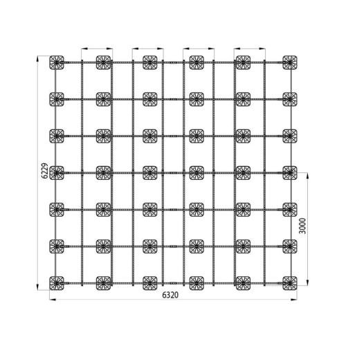 Конструкция опорная для установки оборудования TECHNORAPTOR FOOT 6000х6000 KM-TR-F-SSEI-6000-6000 КМ TR0063