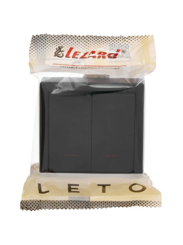 Выключатель 2-кл. ОП LETO с индикацией черн. бархат LEZARD 752-4200-112