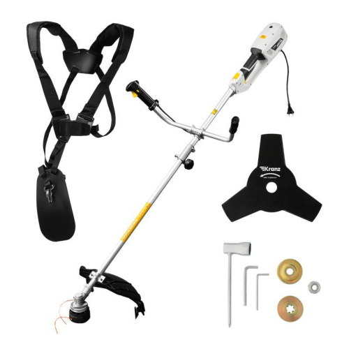 Триммер электрический KR-1400 1400Вт 420/255мм катушка+диск разборная штанга Kranz KR-16-1212