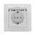 Розетка 1-м СП Минск 16А IP20 с заземл. защ. шторки с крышкой бел. Basic EKF ERR16-029-100