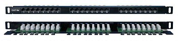 Патч-панель PPHD-19-24-8P8C-C5E-110D высокой плотн. 19дюйм 0.5U 24 порта RJ45 кат.5E Dual IDC Hyperline 244076