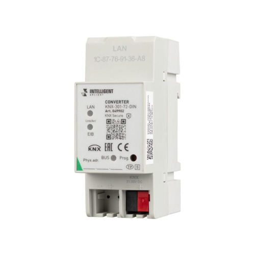 Конвертер KNX-301-72-DIN Grey (BUS RJ-45 KNX-IP) IP20 Пластик INTELLIGENT Arlight 049902