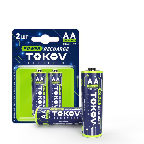 Аккумулятор АА/HR6 2500мА.ч (блистер 2шт) TOKOV ELECTRIC TKE-NMA-HR6/B2