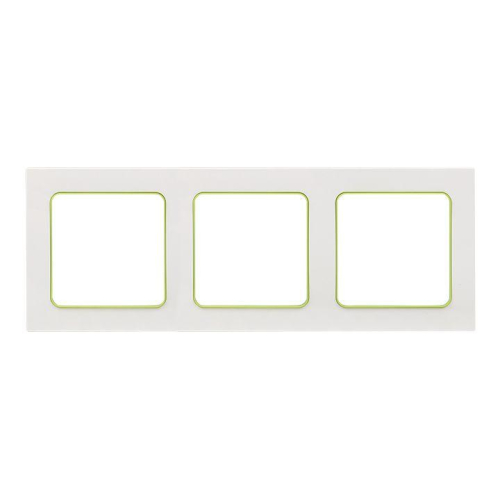 Рамка 3-м Стокгольм бел. с линией цвета зел. PROxima EKF EAM-G-302-10