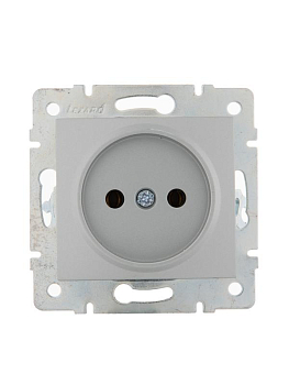Розетка 1-м СП Karina 16А IP20 без заземл. керамика механизм матов. серебр. LEZARD 707-4388-121