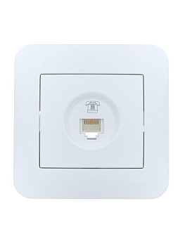 Розетка телефонная евро 1-м СП ASTI IP20 RJ11 в сборе бел. LEZARD 7081-0202-137