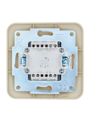 Выключатель 2-кл. 1п СП ASTI 10А IP20 в сборе крем. LEZARD 7081-0303-101