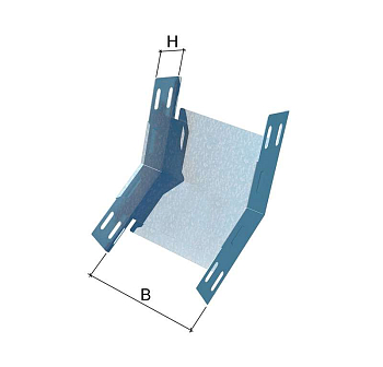 Угол для лотка вертикальный внутренний 45град. 400х150 сталь NL45-150-400 КМ LO1781