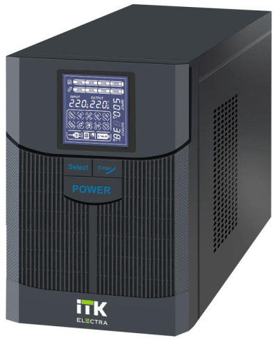Источник бесперебойного питания ELECTRA LT 1кВА/0.8кВт с АКБ 2х7А.ч USB ITK ELT-1000VA-1-002