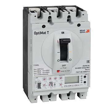 Выключатель автоматический 3п 250А OptiMat T250S ETA-COM КЭАЗ 356546