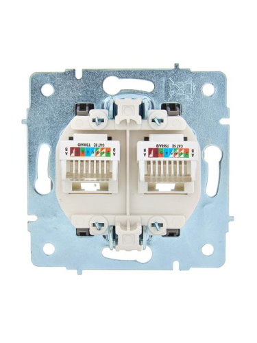 Розетка компьютерная 2-м СП ASTI IP20 RJ45 механизм платина. LEZARD 7081-3588-141