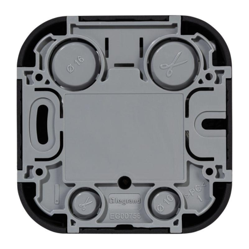 Розетка телевизионная TV 1-м ОП Quteo IP20 с топологией "звезда" черн. матов. IEK 782478