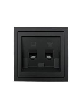 Розетка компьютер+телефон СП ZIMA IP20 черн. бархат LEZARD 704-4288-143