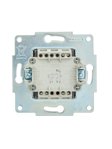 Выключатель 2-кл. 1п СП ASTI 10А IP20 с подсветкой механизм бел. LEZARD 7081-0288-112