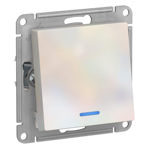 Переключатель проходной 1-кл. СП AtlasDesign 10А IP20 (сх. 6а) 10AX механизм с подсветкой жемчуж. SE ATN000463
