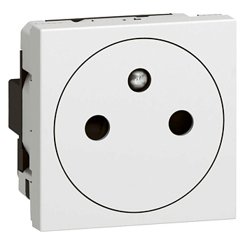 Розетка 1-м СП 2мод. Mosaic 16А IP41 антибактер. 2P+E с заземл. безвинтов. клеммы механизм бел. Leg 077132