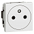 Розетка 1-м СП 2мод. Mosaic 16А IP41 антибактер. 2P+E с заземл. безвинтов. клеммы механизм бел. Leg 077132