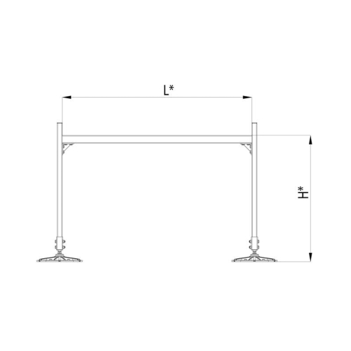 Конструкция опорная для горизонт. прямоугол. воздуховодов и метал. лотков кабеленесущих систем TECHNORAPTOR FOOT 1500х1000 KM-TR-F-SSHRAD-1500-1000 КМ TR0089