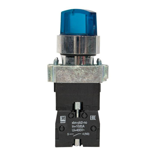 Переключатель BD21 2P с син. подстветкой 230В NO PROxima EKF xb2-bk21-b-230