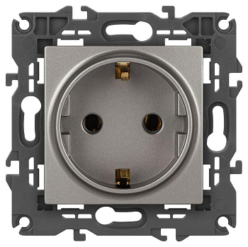 Розетка ЭРА Elegance 14-2101-16 2P+E Schuko 16А-250В титан Эра Б0065802