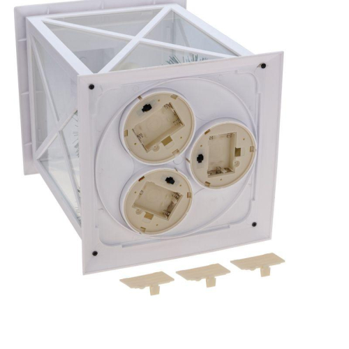 Фонарь декоративный (фигура) с тремя свечами бел. корпус 24х24х40см тепл. бел. Neon-Night 513-071