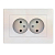 Розетка 2-м СП Афина 16А IP20 без заземл. в сборе жемчуж. Universal A0102-OBr