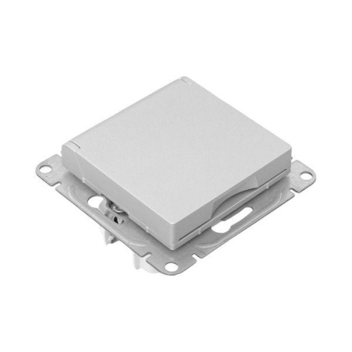 Розетка СП Эпика 16А IP44 с заземл. защ. шторки с крышкой механизм алюм. EKF UP1-SOA-111-44