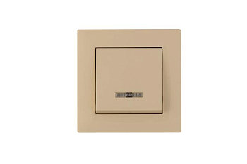 Выключатель 1-клав. с подсветкой Karea RIZZ крем Makel 88010021