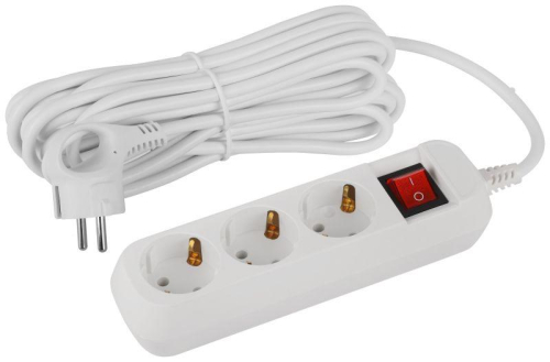 Удлинитель электрический UDL-16-370-ES Greenline 3 розетки с заземлением с выключателем 7м ПВС 3х1кв.мм Эра Б0065012