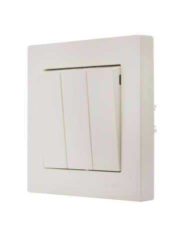 Выключатель 3-кл. СП Vesna механизм жемчуж./бел. перламутр. LEZARD 742-3088-109