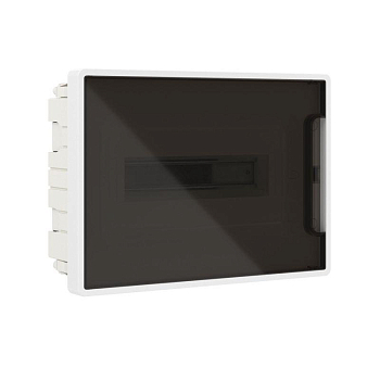 Щиток встраиваемый FRAME 12мод с тонированной дверцей с 2 шинами PEN на 6 и 8 отверст. бел. DKC F12B1WD