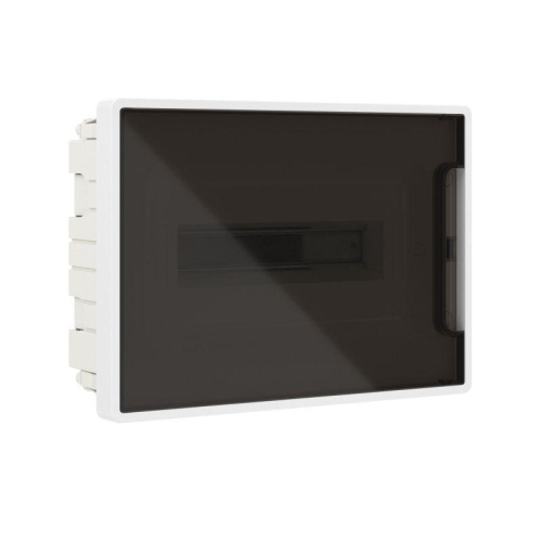 Щиток встраиваемый FRAME 12мод с тонированной дверцей с 2 шинами PEN на 6 и 8 отверст. бел. DKC F12B1WD