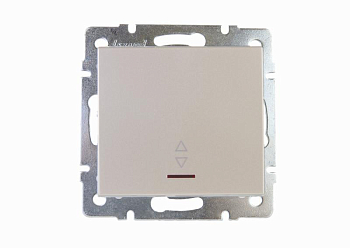 Переключатель проходной 1-кл. СП Rain IP20 с подсветкой механизм жемчуж./бел. перламутр. LEZARD 703-3088-114