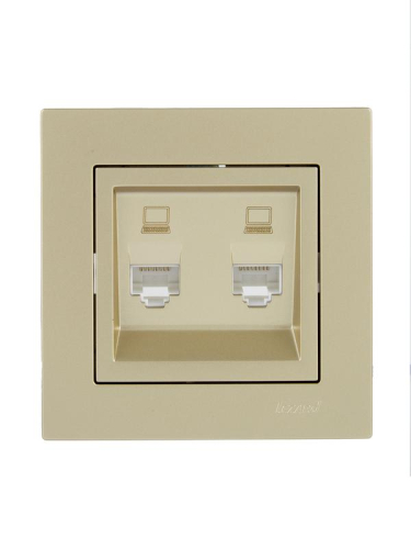 Розетка компьютерная 2-м СП Vesna механизм титан LEZARD 742-3788-141