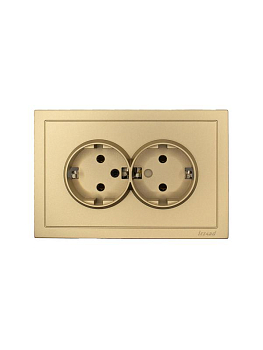 Розетка 2-мест. с/з СП ZIMA IP20 16А ПБТ безвинт. зажим зол. LEZARD 704-3600-127BQC