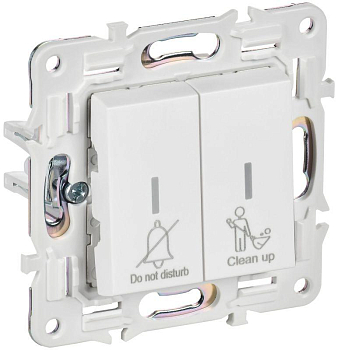 Выключатель 2-кл. SKANDY 10А SK-V16W для отелей с индикацией арктич. бел. IEK SK-V20-2-10-K01