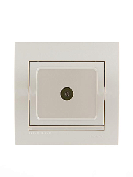 Розетка телевизионная оконечная TV СП Deriy 16А IP20 жемчуж./бел. металлик LEZARD 702-3030-130