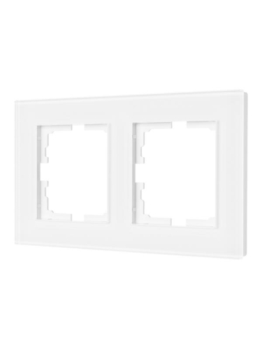 Рамка 2-местн. гориз. VESNA стекло бел. LEZARD 742-5480-147