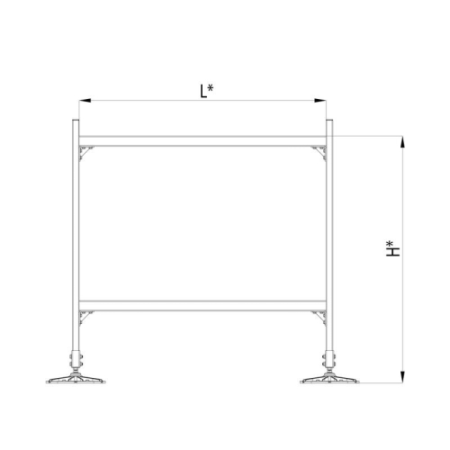 Конструкция опорная для горизонт. прямоугол. воздуховодов и метал. лотков кабеленесущих систем TECHNORAPTOR FOOT 1500х1500 KM-TR-F-SSHRAD-1500-1500 КМ TR0096