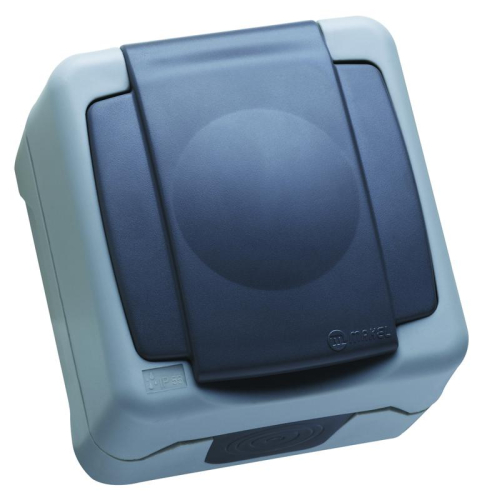 Розетка с заземлением и крышкой с винтовым зажимом IP55 Makel 36064029