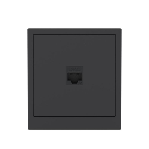 Розетка компьютерная 1-м KANT RJ45 кат.6A без шторки черн. уголь DKC 7012673