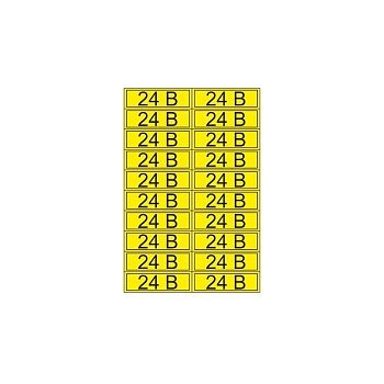 Наклейка знак электробезопасности "24В" 15х50мм (20шт на листе) Rexant 55-0002