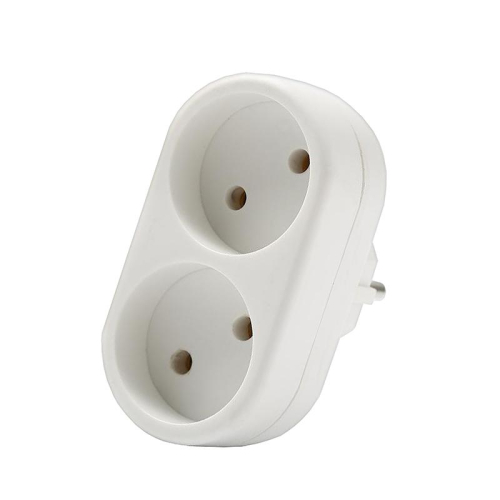 Разветвитель 2-м плоский без заземл. 10А 2200Вт 250В бел. DОМТОК 2651