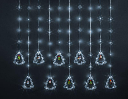 Гирлянда светодиодная "Бахрома" "Елки и фигурки" 95 008 NGF-D034-02 3х0.6м CW IP20 Navigator 95008