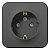 Розетка 1-м ОП Blanca 16А IP20 250В с заземл. защ. шторки с изолир. пластиной антрацит SE BLNRA011116