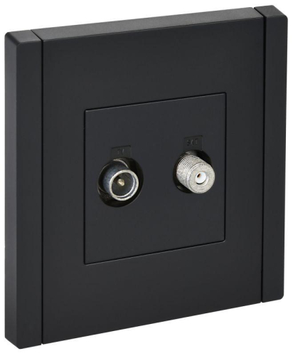 Розетка 2-м TV+SAT FORTE&PIANO FP138 черн. IEK FP-AF20-O-K02
