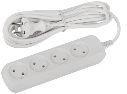 Удлинитель электрический UDL-10-450 Greenline 4 розетки без заземления 5м ПВС 2х0.75кв.мм Эра Б0065063