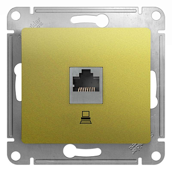 Механизм розетки комп. 1-м Glossa RJ45 кат.5е фисташк. SchE GSL001081K